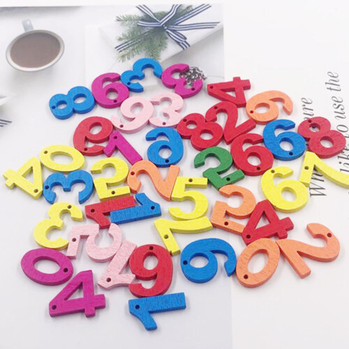 100pcs wooden numbers craft chips for scrapbooking patchwork 2