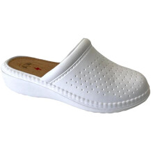 (WHITE , EU 43 - UK 9 MENS ) Comfortable Nurse Hospital Garden Mules Heel Clogs Sandals for Women and Men