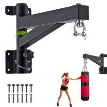 Punch Bag Bracket Foldable Wall-Mount Boxing Stand 360 Rotating Heavy Bag Hanger Silent Bearing Swivel Hook 800 Lbs 43cm