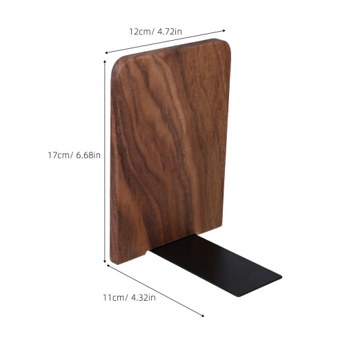 Wooden Book Ends Decorative Office File Rack Coffee Tone 2