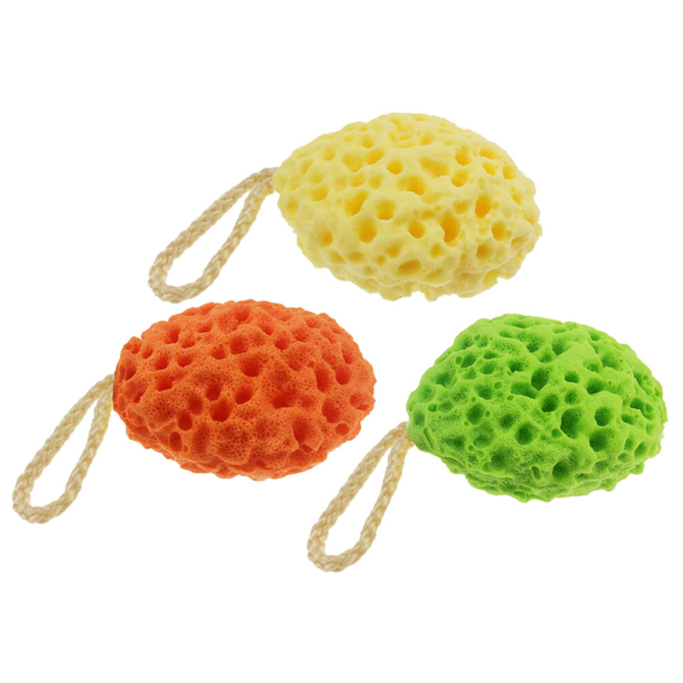 Inoomp 3Pcs Honeycomb Bath Sponge Set, Mixed Color