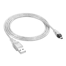 USB 2.0 Male IEEE 1394 4 Pin Male Cable PC Mac Compatible 4 Pin Connector
