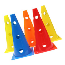 PE Training Cones 5 Pack For Soccer Football Agility, Roller Skating Markers, Bright Colored Plastic Training Obstacles