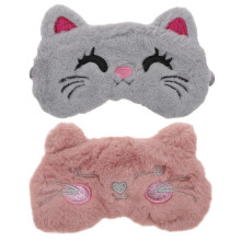2pcs Plush Eye Masks Eye Protective Patches Cartoon Shading Blindfolds