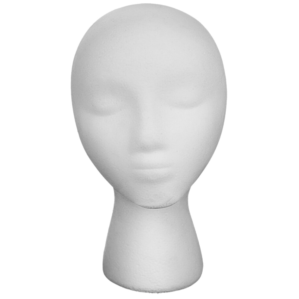 Solustre Unisex White Foam Wig Stand Mannequin Head For Display And Hat Storage
