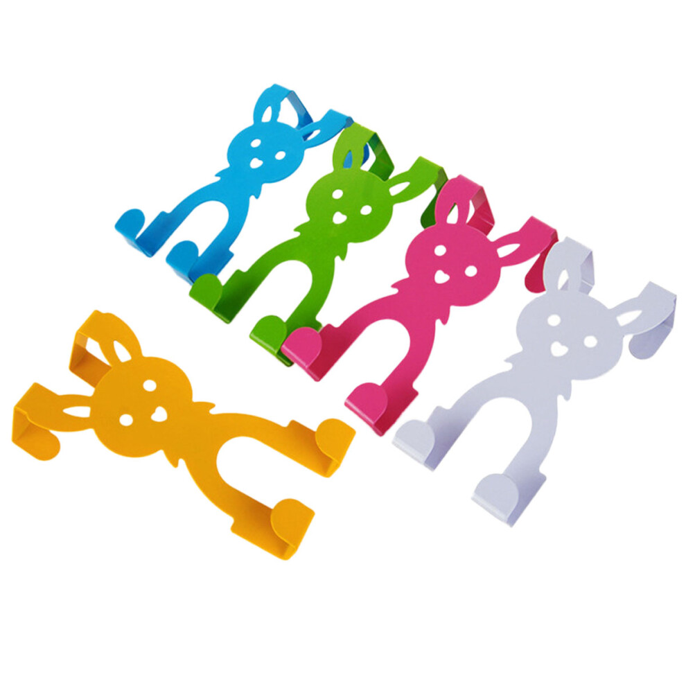 5Pcs Home Hooks Rabbit Design Sturdy Towel Hanger Assorted Colors 3301456929233