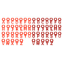 52pcs silicone alphabet wine glass markers letters red brown