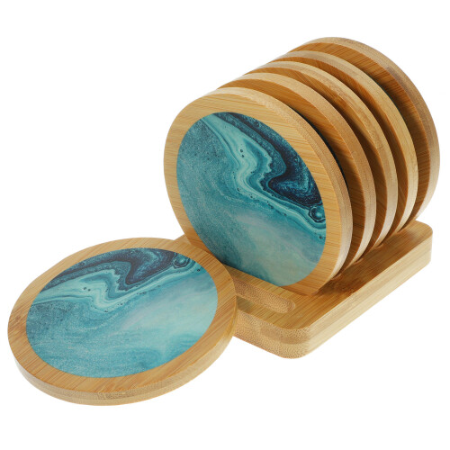round cup pads table coasters drink wooden reusable cup mats set