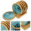 round cup pads table coasters drink wooden reusable cup mats set 3