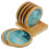 round cup pads table coasters drink wooden reusable cup mats set 2