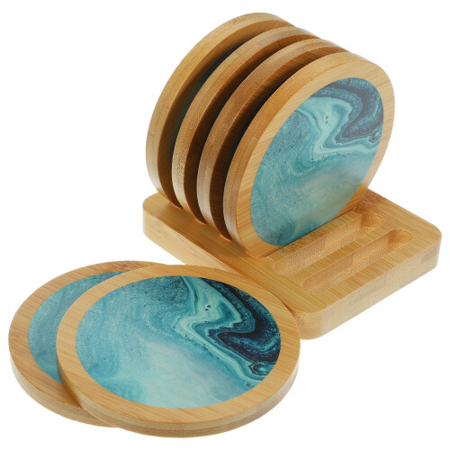 round cup pads table coasters drink wooden reusable cup mats set 1