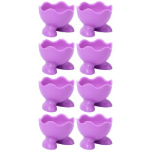 8Pcs Silicone Egg Cups Purple for Boiled Egg Stand and Kitchen Gadgets
