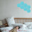 Raindrops Bulletin Board For Classroom Felt Boards Sky-Blue 10pcs 9