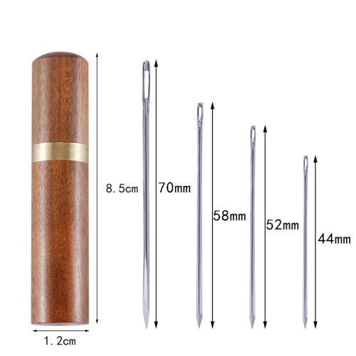 4pcs large-eye stitching needles with coffee storage bottle 1