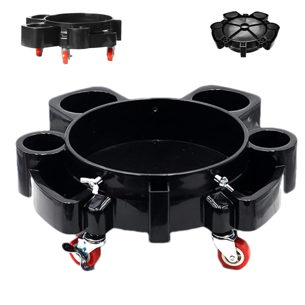 Car Wash Bucket Mobile Base Five-Wheel Roller, Removable Bucket Mover, Heavy-Duty Detailing Tool For Car Waxing 9393856996889