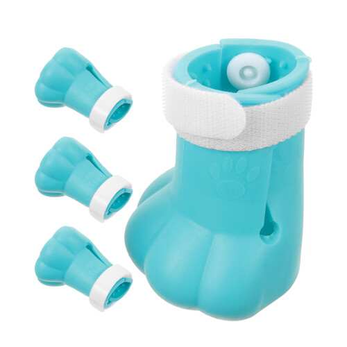 4pcs silicone cat boots with adjustable covers to prevent scratching 2