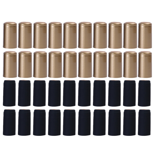 200pcs heat shrink capsules, golden + black