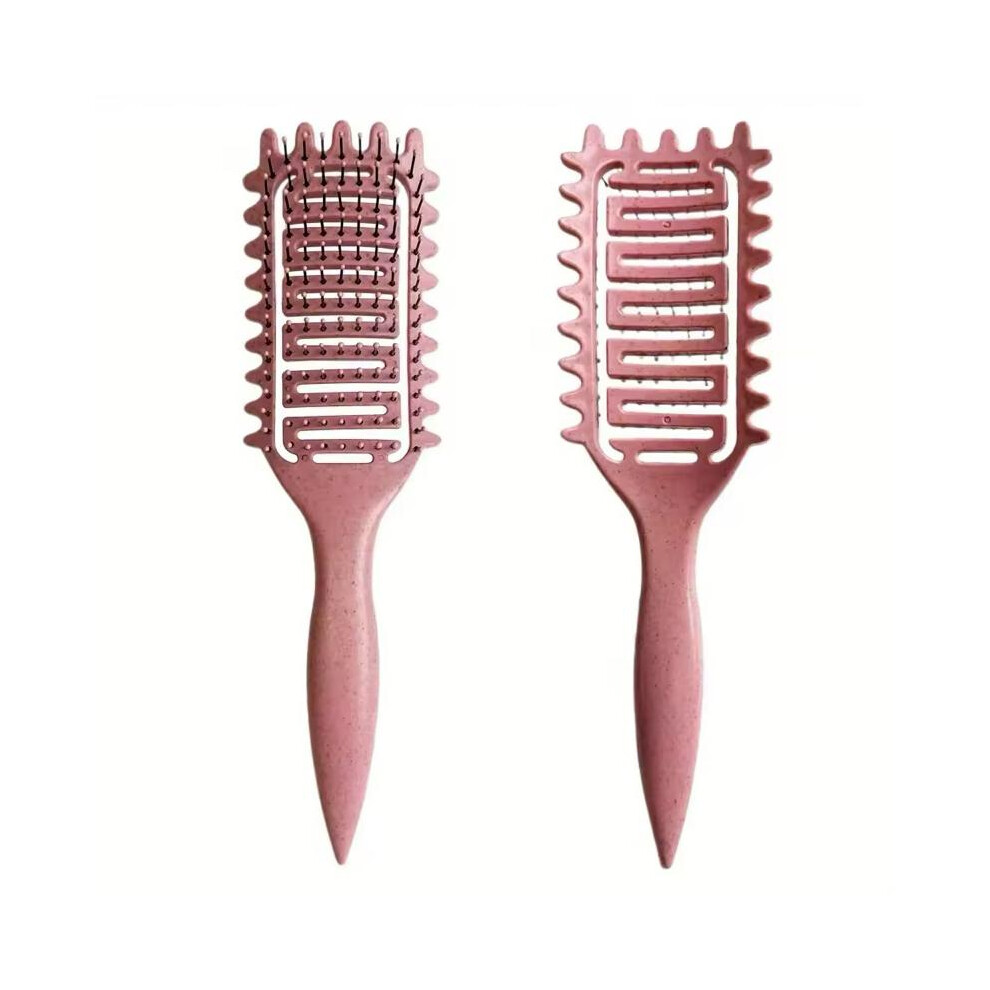 Unisex Pink,Not,Specified (Pink) 1Pcs Curl Define Styling Brush Hollow Boar Bristle Detangling Hair Brush Tangled Hair Comb Shaping Defining Curls Styling Tools For Curly Ha