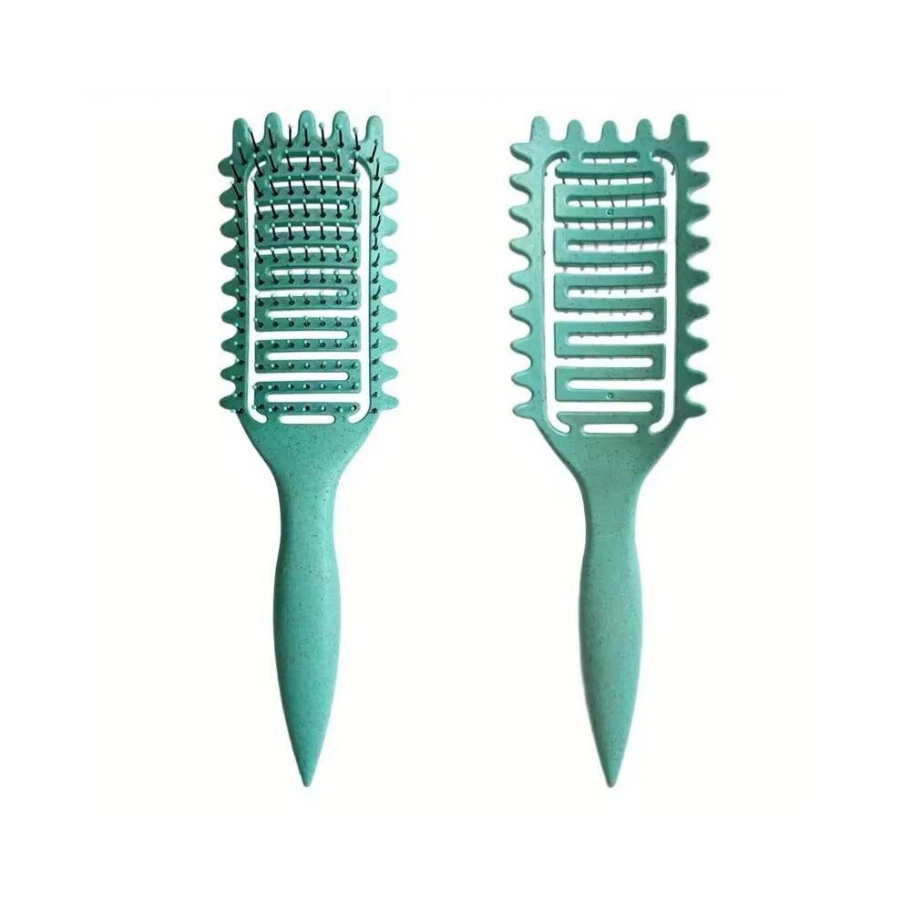 Unisex Green,Not,Specified (Sea Green) 1Pcs Curl Define Styling Brush Hollow Boar Bristle Detangling Hair Brush Tangled Hair Comb Shaping Defining Curls Styling Tools For Curly