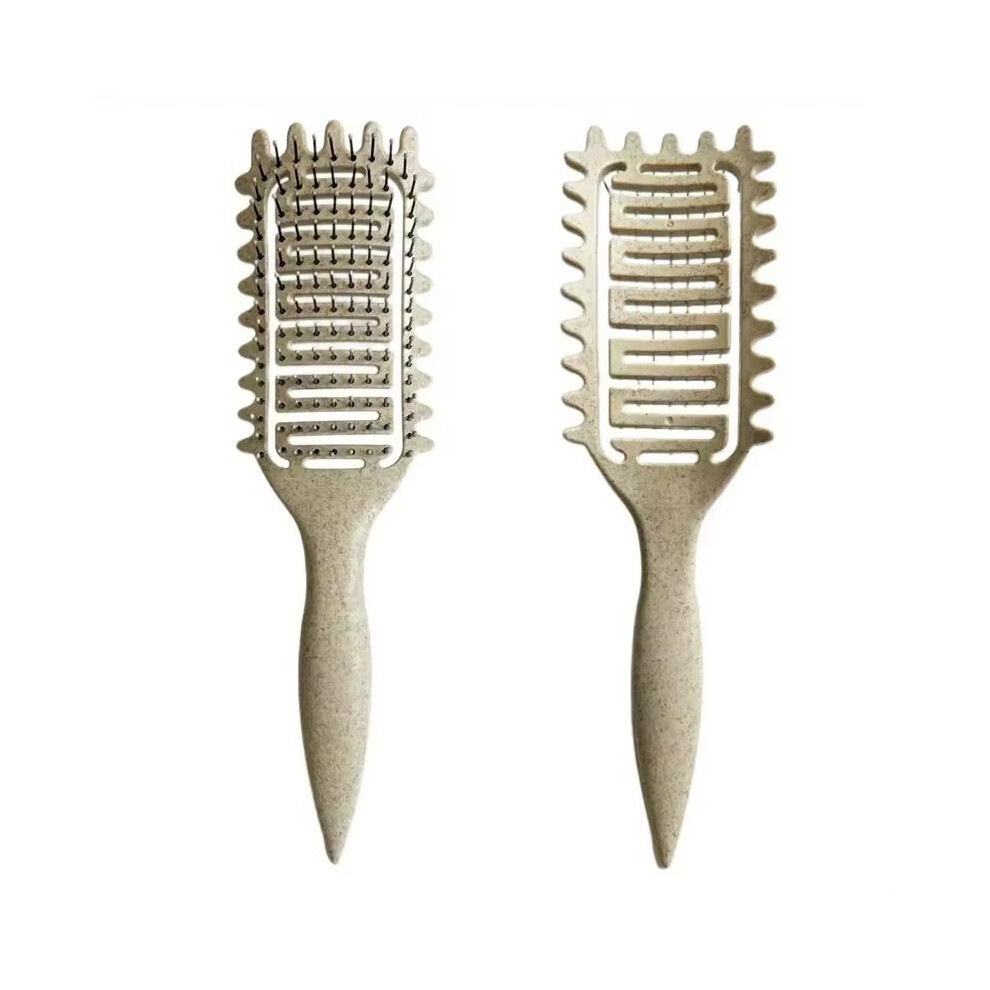 Unisex Cream,Not,Specified (Beige) 1Pcs Curl Define Styling Brush Hollow Boar Bristle Detangling Hair Brush Tangled Hair Comb Shaping Defining Curls Styling Tools For Curly Ha