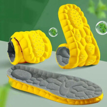 (Yellow, 37-38/5.5-6) Soft Elastic Breathable Insoles, 1 Pair Comfortable Sports Insoles, Sweat Absorbent, Lightweight and Soft Insoles for Comfortable and Non
