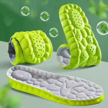(Green, 35-36/4.5-5) Soft Elastic Breathable Insoles, 1 Pair Comfortable Sports Insoles, Sweat Absorbent, Lightweight and Soft Insoles for Comfortable and Non