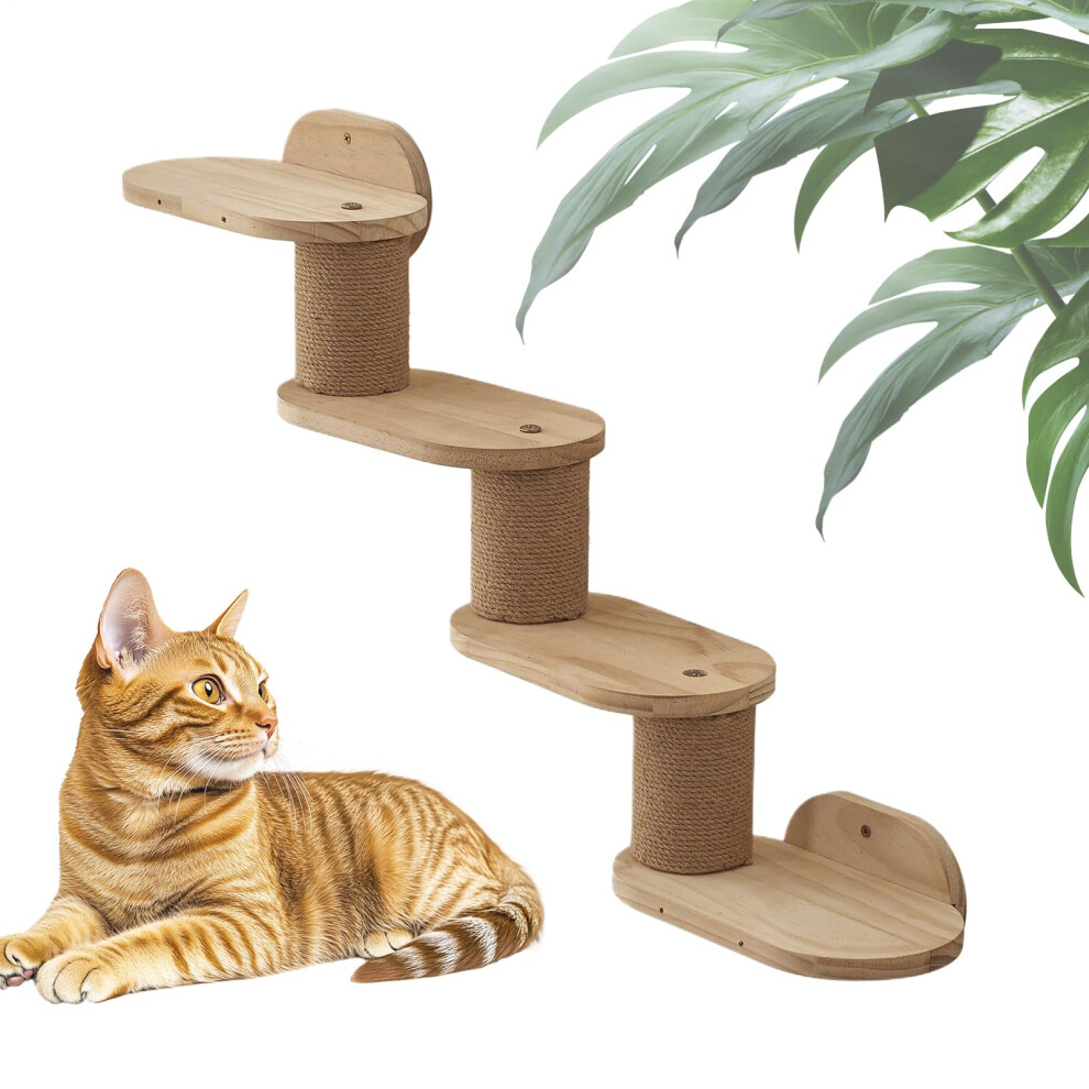 Cat Shelves Wall Wall-Mounted Wooden Floating Cat Climber Ladder Indoor Use 31.5X18.9x6.02 Scratcher Playground 9393856997428