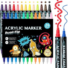(26 Colors) Holiday Decorative Marker 26/36 Colors Dual Brush Tip Permanent Art Markers For Book Painting Card Making Coloring , Christmas Gift