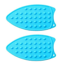 Mini almohadilla de planchado de silicona resistente al calor, tabla de planchar portátil azul