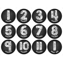 12 pcs simple month decals for baby milestones and birthday showers