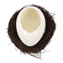 Keramische Snackkom Eierschaal Met Rotan Nest Voor Thuisgebruik