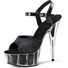 Women's Glitter Sequin Sandals Exotic Fetish High Heel Pole Dance Shoes 41EU D Unisex Plus Size For Wedding Party Prom