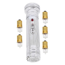 Linterna de mano de estilo vintage, luz de camping retro de metal, color plata y hierro.
