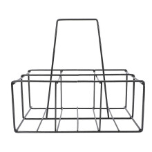 Soporte para biberones de hierro negro con asa, resistente y de 31,75 x 21,59 x 25,44 cm (12,5 x 8,5