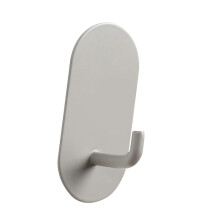 Gancho de hierro con adhesivo resistente, material fácil de limpiar, diseño redondo y liso (gris cálido)