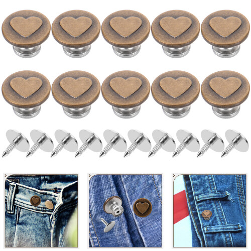 10pcs metal jeans buttons pins for pants replacement 2
