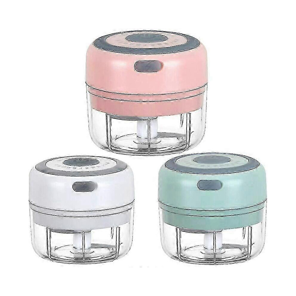 Mini Portable Electric Food Chopper Wireless Usb Charger Food Grinder Garlic Potato Masher (Green) Green