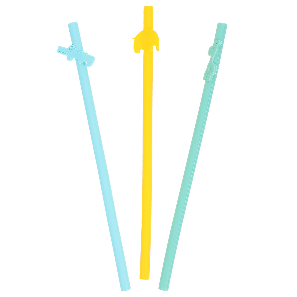 3 Pcs Reusable Silicone Straws For Tea And Milk Tea Artibetter