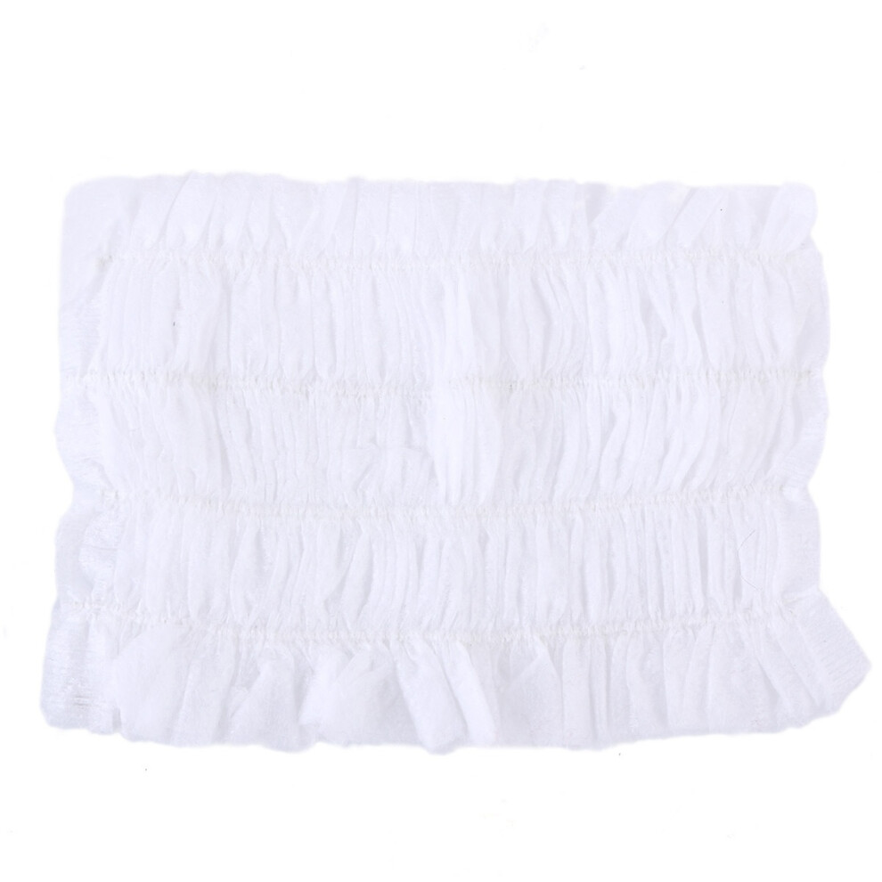 Artibetter 200Pcs White Elastic Non-Woven Hairbands For Spa Makeup Skin Care Use