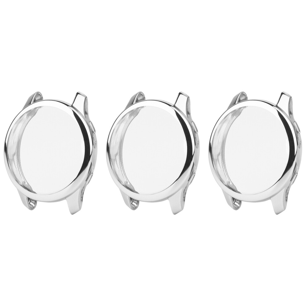 3Pcs Tpu Watch Protective Case Anti-Scratch Electroplate Shell Silver 3301456971645