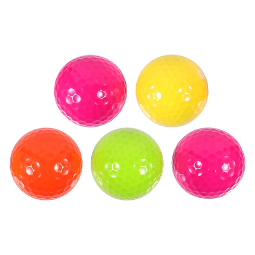 5Pcs Assorted Color Training Golf Balls Synthetic Rubber Safe for Kids