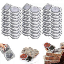 (30pcs) 10/15/20/50pcs Reusable Snack Containers with Lids, 2 Compartment Snack Containers, Sauce and Dip Containers for Picnic/Lunch to Work