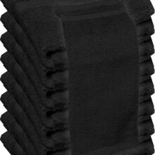 (Black, 12 Towels ) 1-12 Pack Premium 100% Egyptian Cotton Face Towels Flannels Wash Cloth With Hanging Loop
