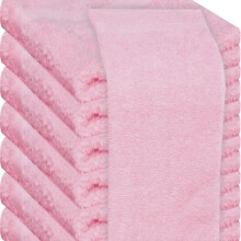 (Pink, 12 Towels ) 1-12 Pack Premium 100% Egyptian Cotton Face Towels Flannels Wash Cloth With Hanging Loop