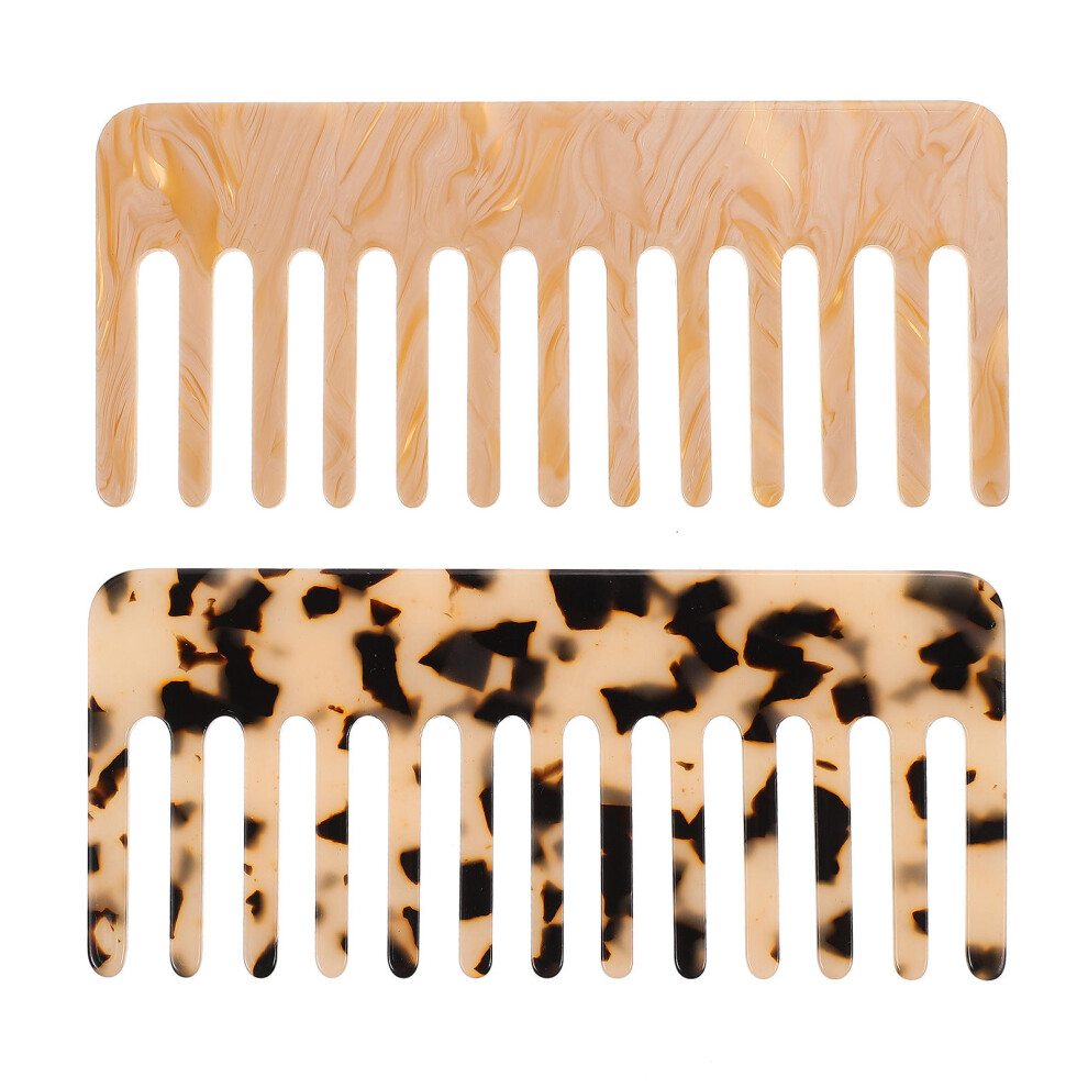 Villcase Unisex 2Pcs Handheld Hairdressing Combs For Home Use Assorted Colors