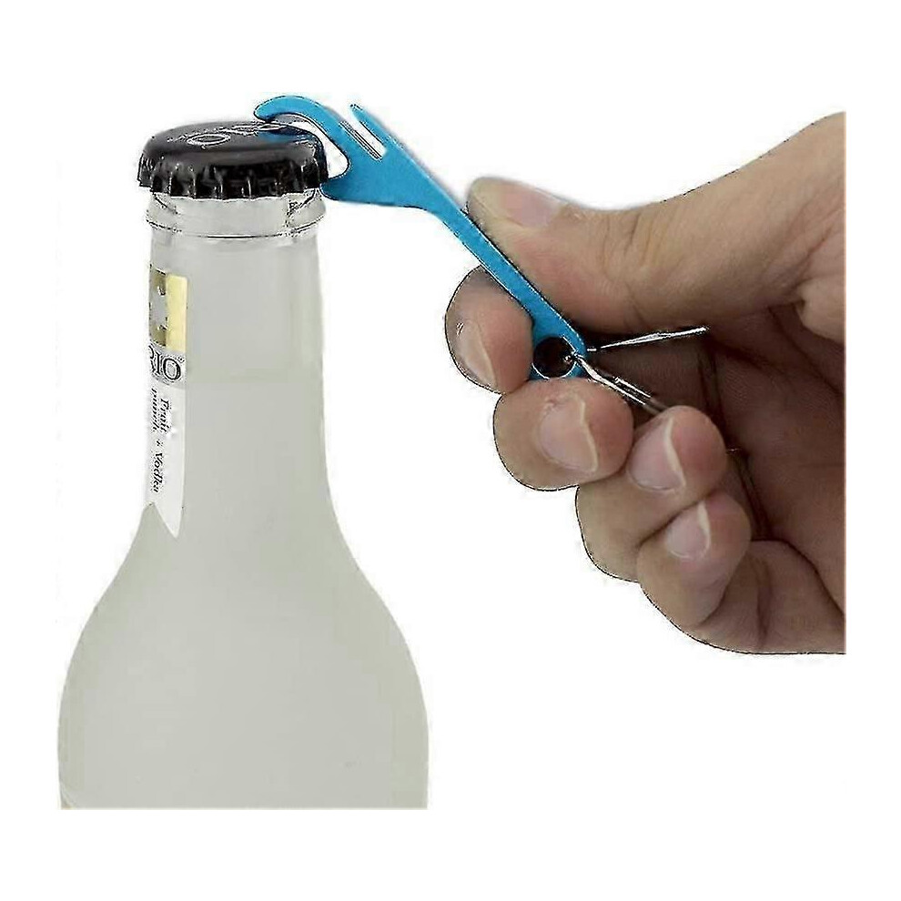 Multi-function bottle opener keychain, mini bottle opener, random color - 10 pieces