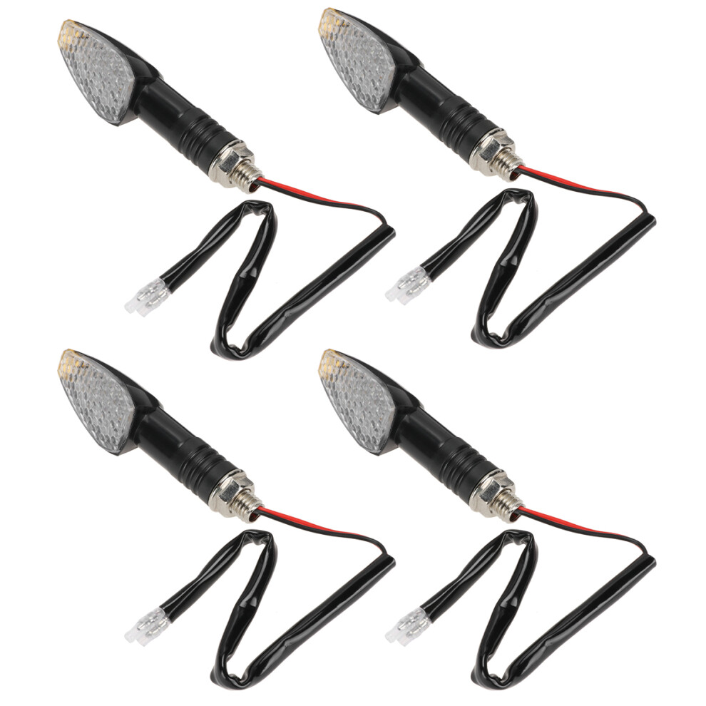 4Pcs Motorcycle Turn Signal Lights, Modified Turn Lamp Black 3301461401342