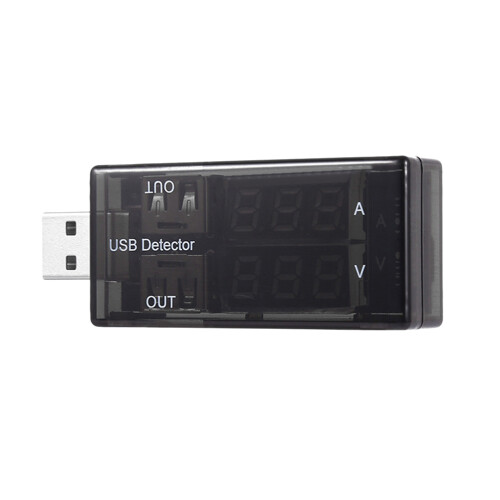 portable usb charger wattage voltage current tester lcd multimeter black