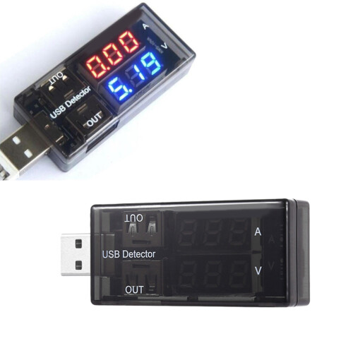 portable usb charger wattage voltage current tester lcd multimeter black 2