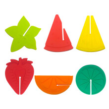 6pcs silicone wine glass markers with fruit designs for parties